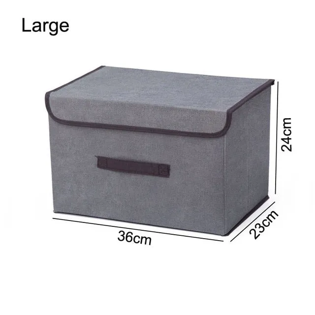 Foldable Fabric Box Large Organizer Shelf With Cover