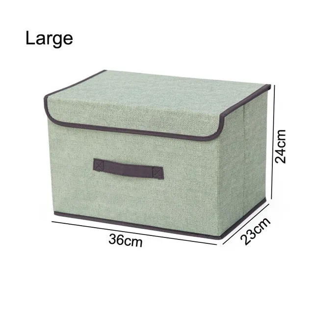 Foldable Fabric Box Large Organizer Shelf With Cover