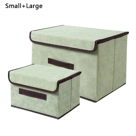 Foldable Fabric Box Large Organizer Shelf With Cover