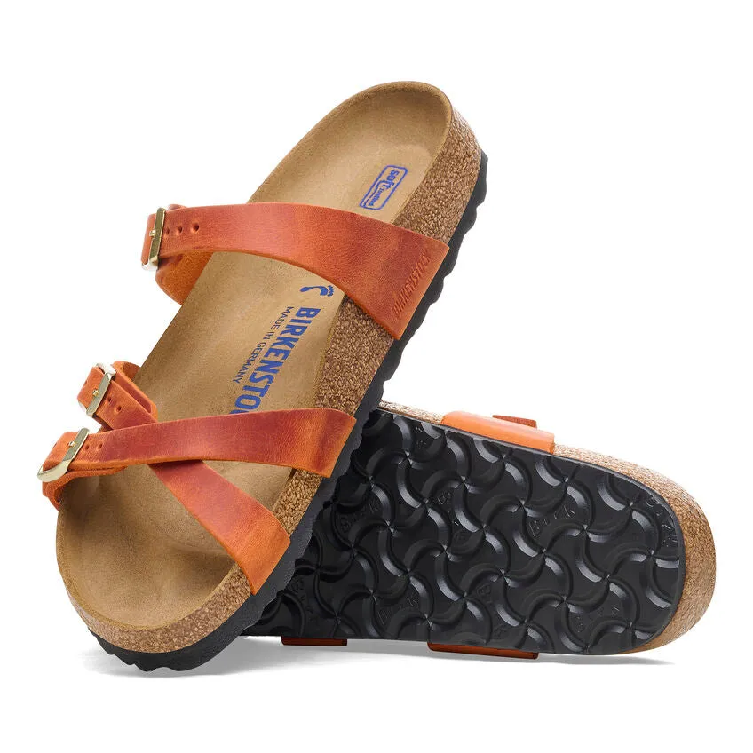 Franca Oiled Leather Classic Footbed in Burnt Orange