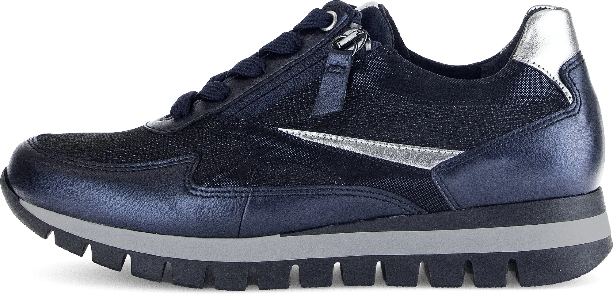 GABOR Navy Zip Up Trainer 43786