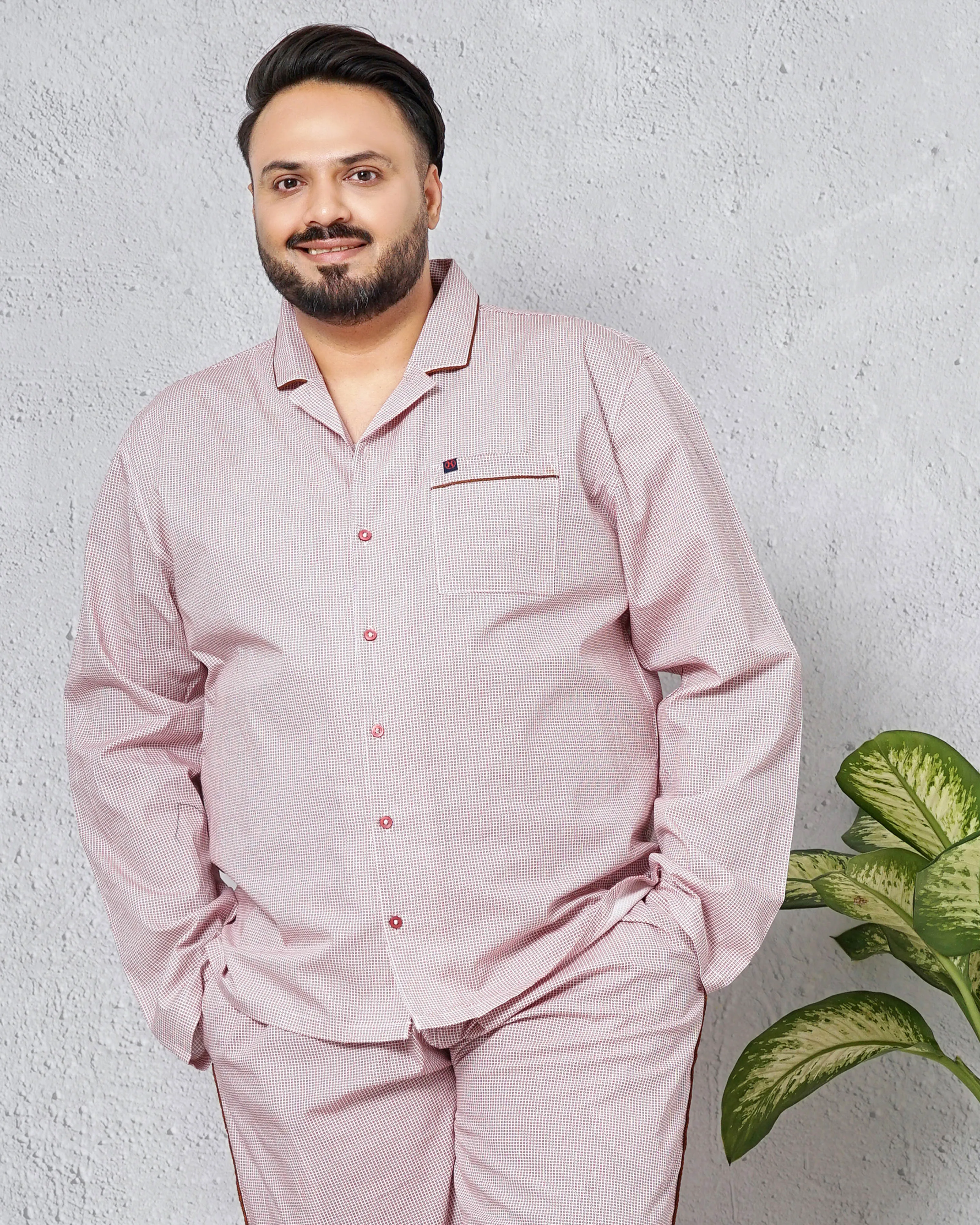 Hardsoda Men White Plus Size Solid Lounge Set