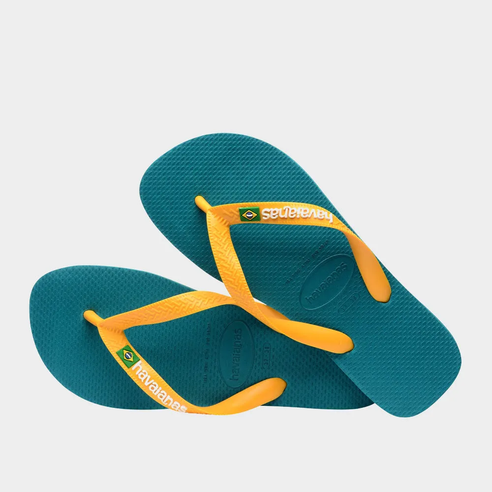 Havaianas Unisex Brazil Logo Vibe Thong Green/Yellow _ 180854 _ Green