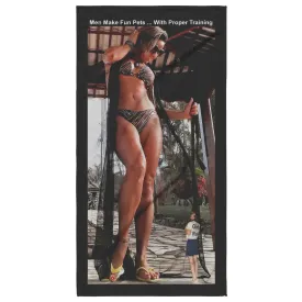 Hilarious Beach Towel - Boys Make Fun Pets With Proper Training - Luci Nunes