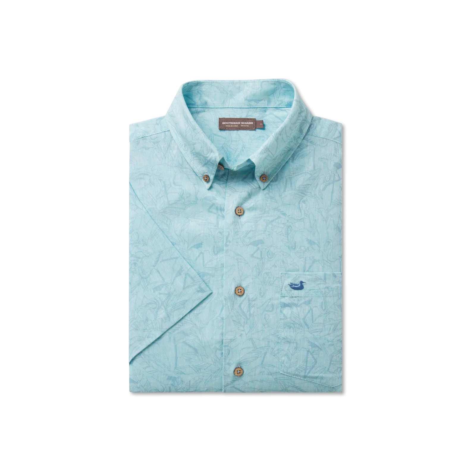 Island Linen Shirt - Flamingos