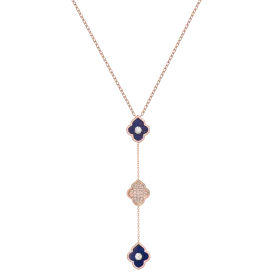 LUCE COLOUR - NECKLACE ROSE GOLD PAVE LAPIS LAZULI & 2 DIAMONDS S