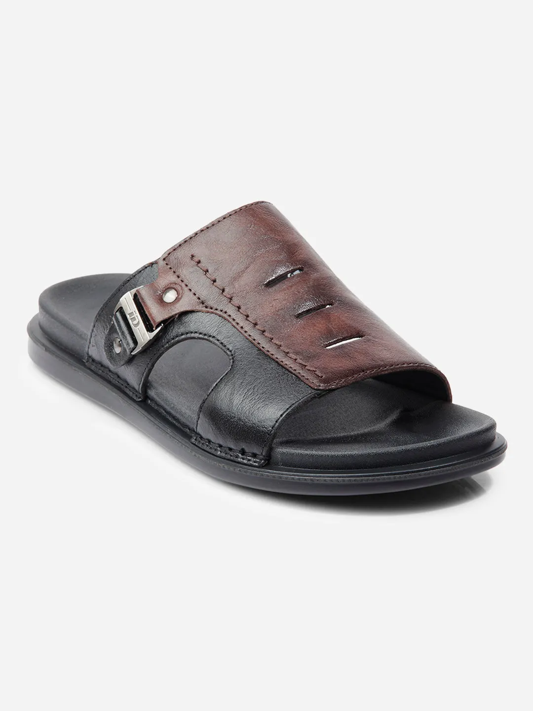 Men Black/Brown Sandal / Slipper (ID4222)