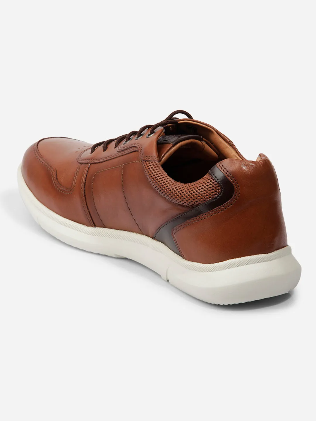 Men Tan Leather Sneaker (ID3086)