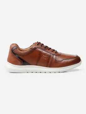 Men Tan Leather Sneaker (ID3086)