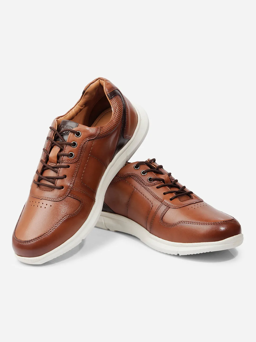 Men Tan Leather Sneaker (ID3086)