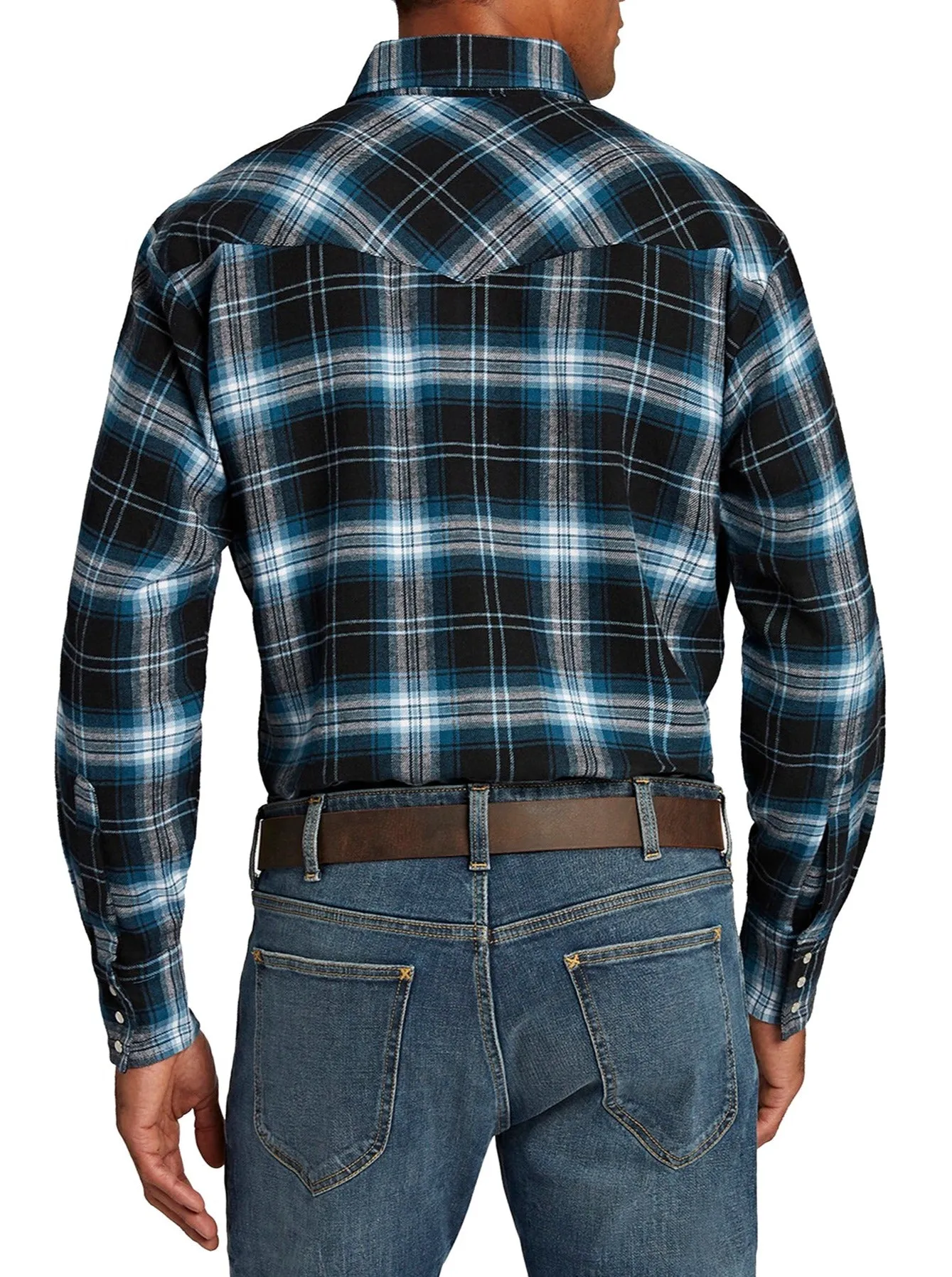 Men's Ely Cattleman Long Sleeve Brawny Flannel Western Snap Shirt