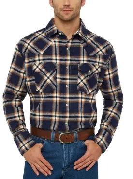 Men's Ely Cattleman Long Sleeve Brawny Flannel Western Snap Shirt