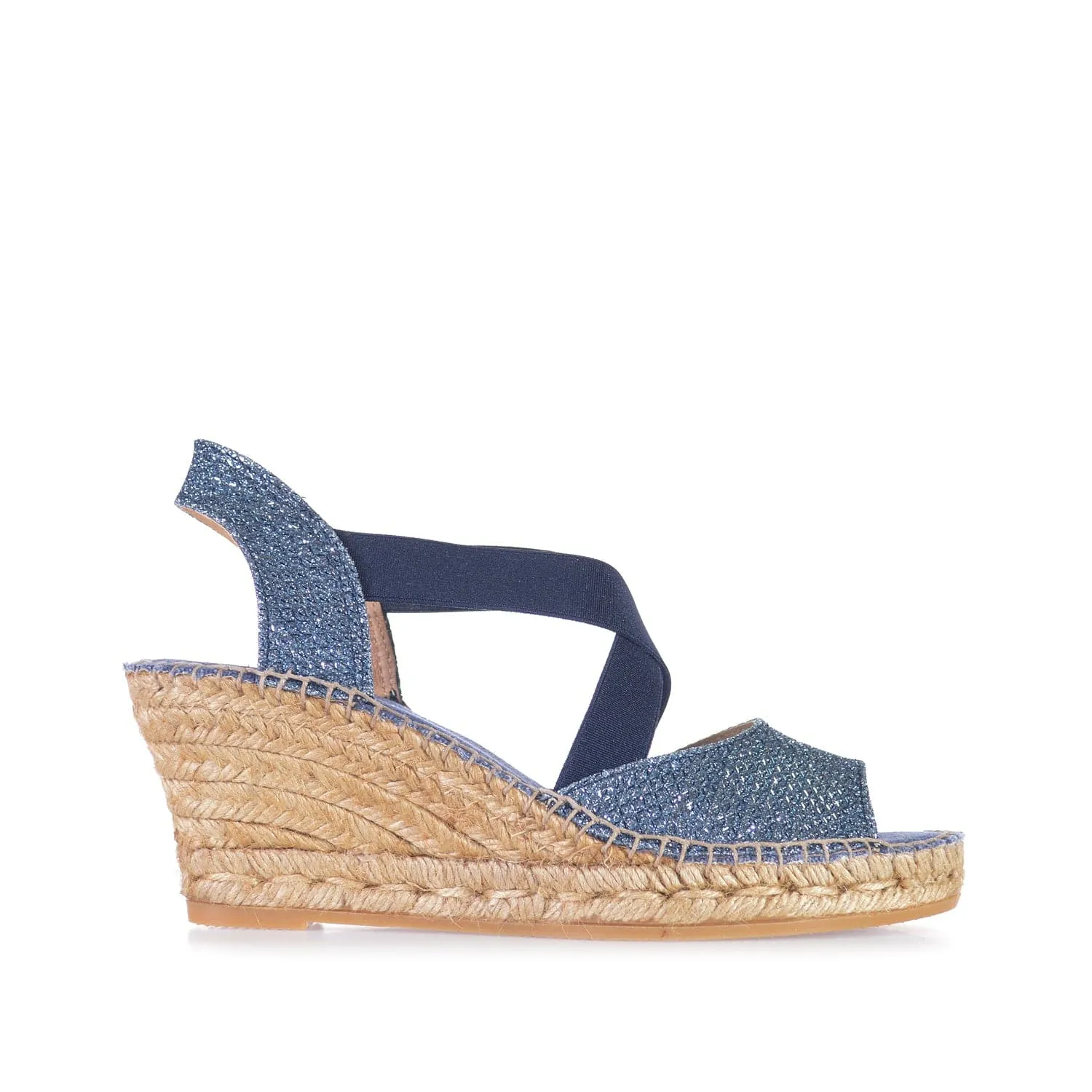 Metallic Cotton Blend Wedge Espadrille for Women - Sol-S