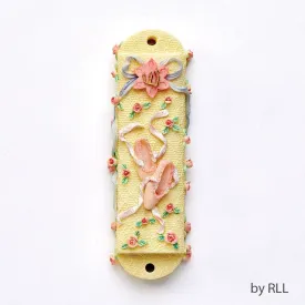 Mezuzah, Ballet Shoes, W/ Flowers, Resin, 4 1/2"