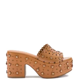 Miso Platform Sandal In Biscuit Leather