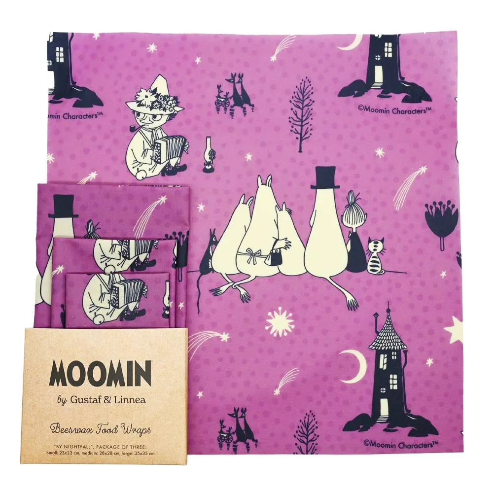 Moominpappa Bees Wax Wrap By Nightfall 3-pack - Gustaf & Linnea