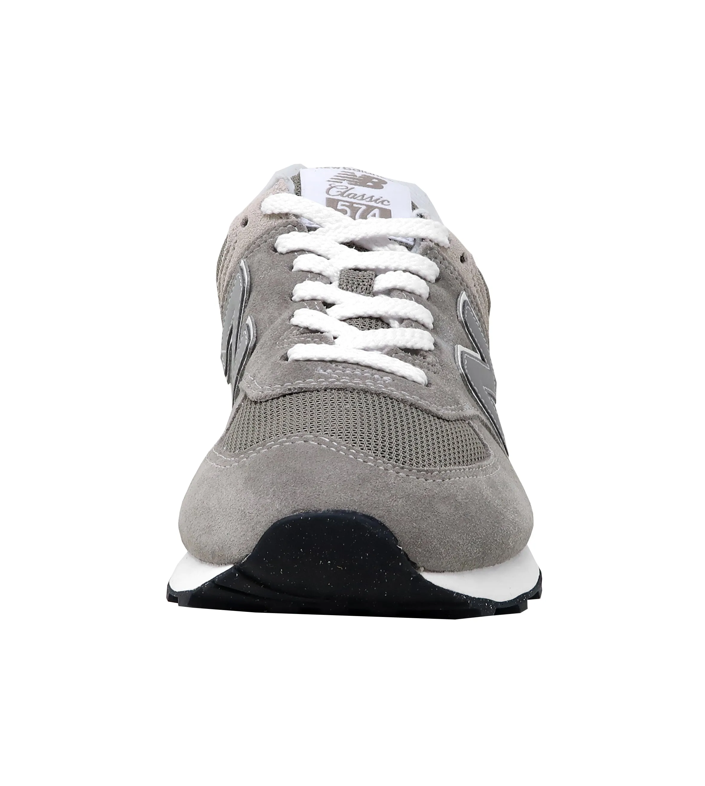 New Balance Men's Classic Traditionnels 574 Gray/White Suede Shoes