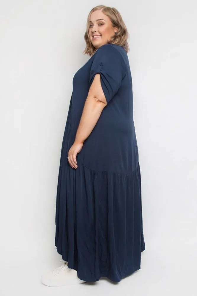 PQ Collection S/S Peak Maxi Dress Navy