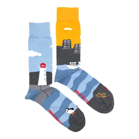 "East Coast" Landscape Cotton Socks by Friday Sox Co