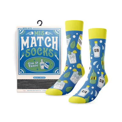 "Gin & Tonic" Cotton Mismatch Crew Socks by Main & Local