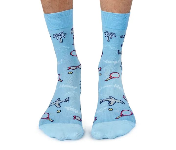 "Officially Retired" Cotton Crew Socks by Uptown Sox - Large