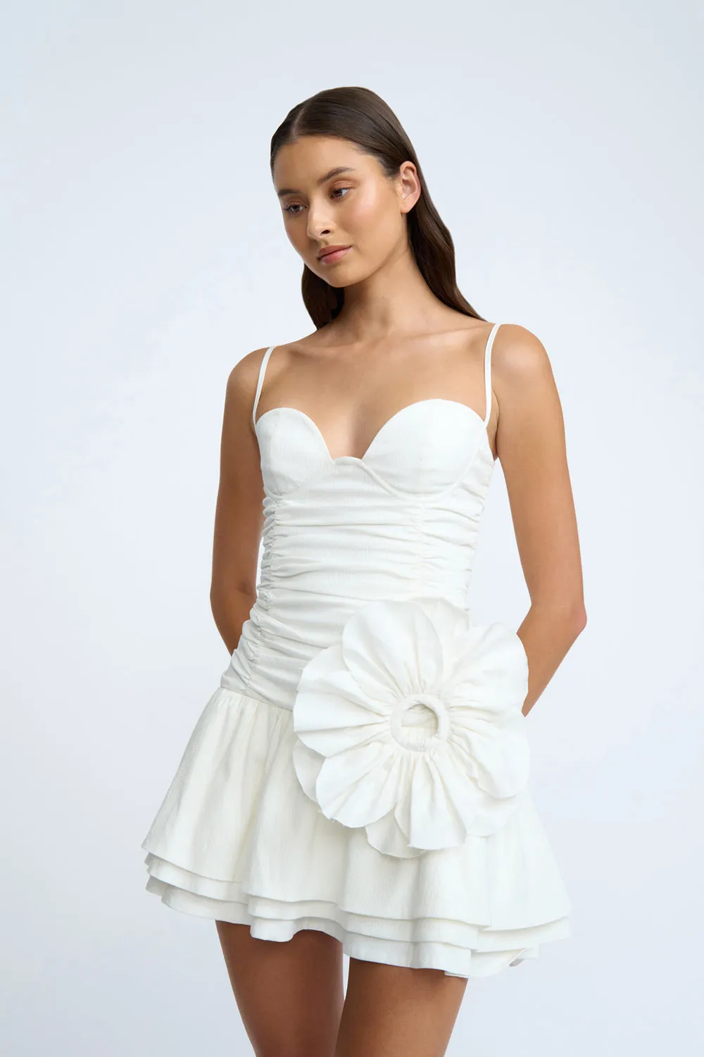 Samantha Ruffle Mini Dress | Final Sale - Ivory