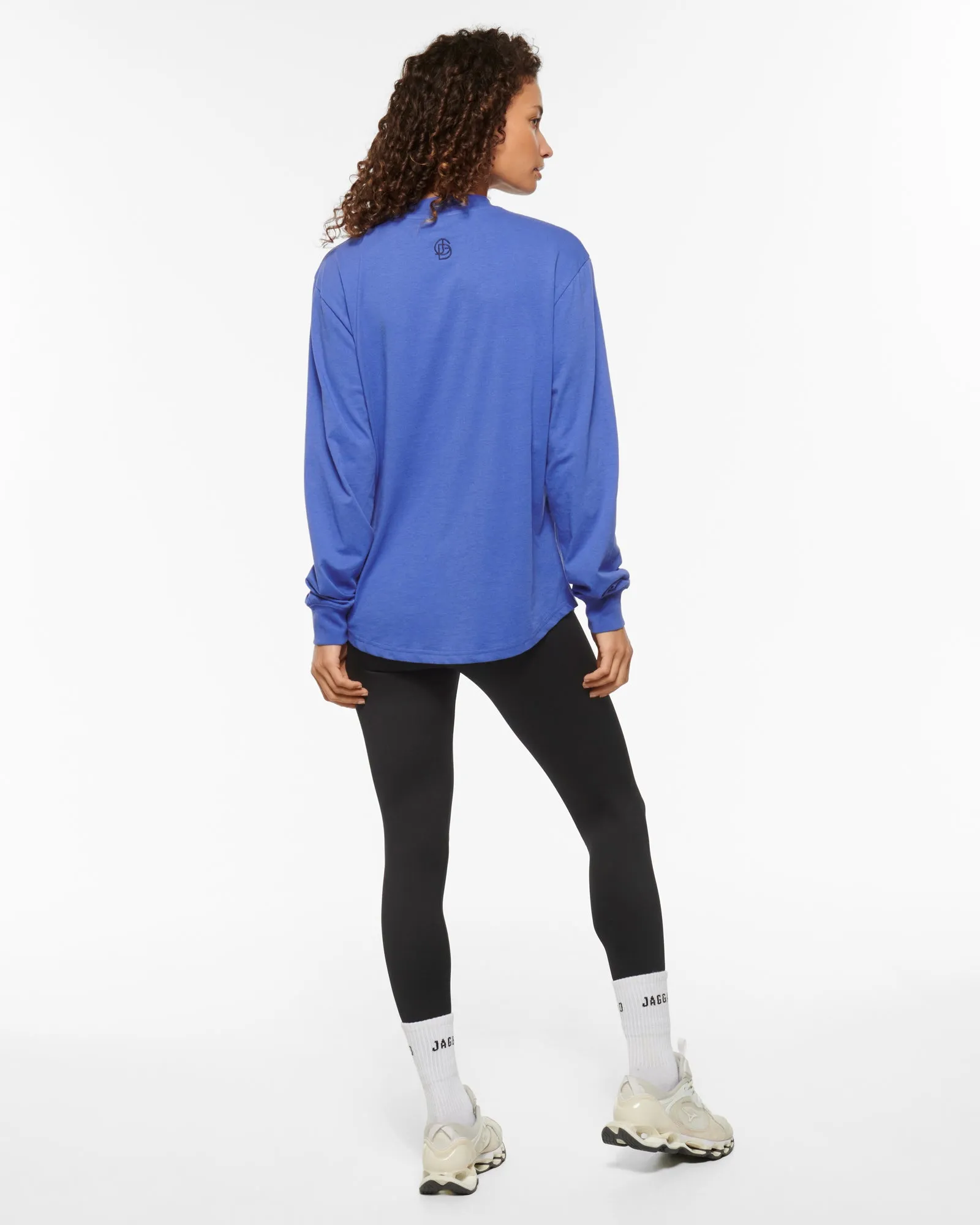 SCRIPT OVERSIZED LONG SLEEVE TEE BLUE