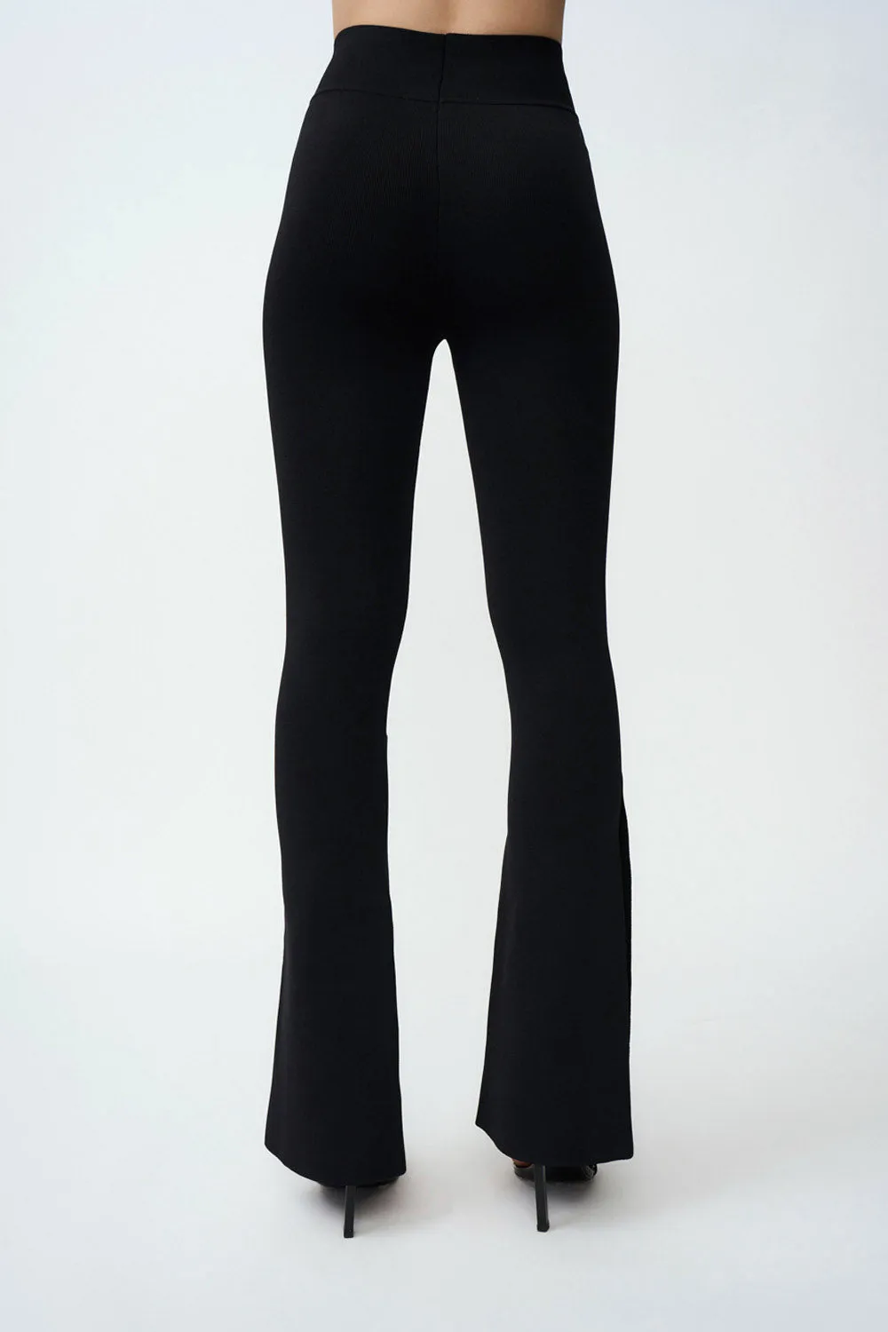 Sliced Flare Knit Pant Regular Leg | Final Sale - Black