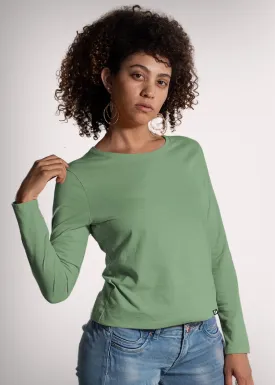 Solid Women Full Sleeve T-Shirt - Mint Green