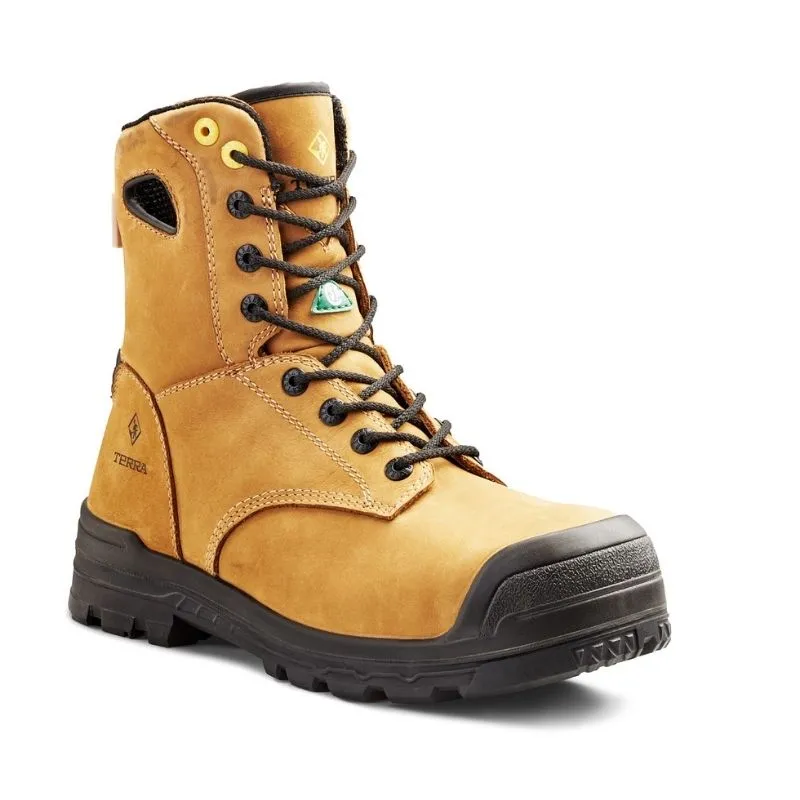 Terra Argo Men's Women's 8" Waterproof Composite Toe Work Safety Boot 2974b - Tan