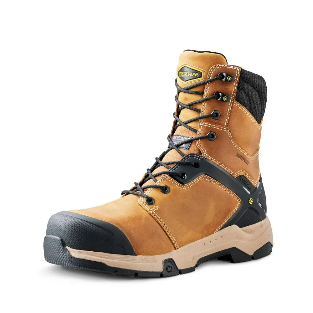 Terra Carbine Men's WP 8 inch Composite Toe Work Boot - WHEAT TR0A4TCRFWE