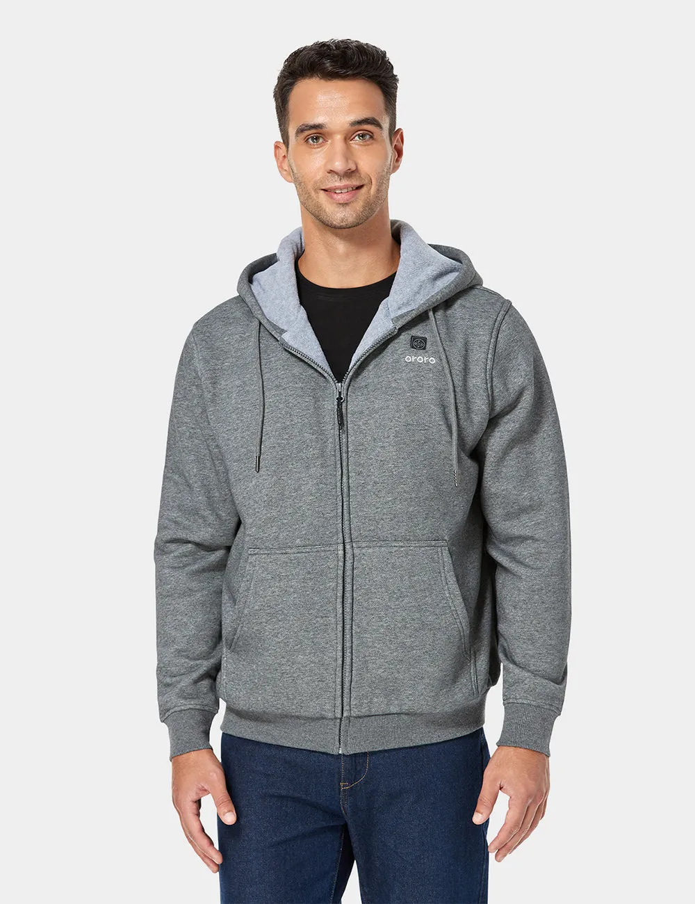 Unisex Heated Fleece Hoodie - Flecking Gray/Black (Apparel Only)