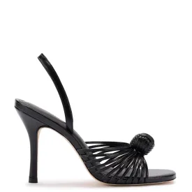 Valerie Slingback Sandal In Black Leather