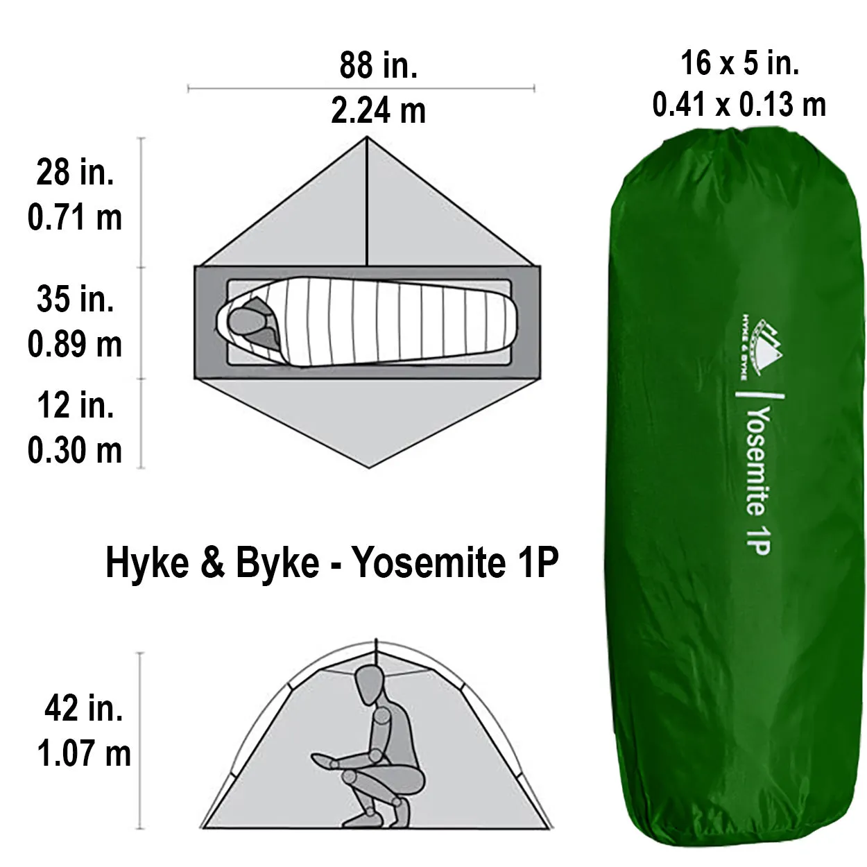 Yosemite 1 Person Backpacking Tent with Footprint